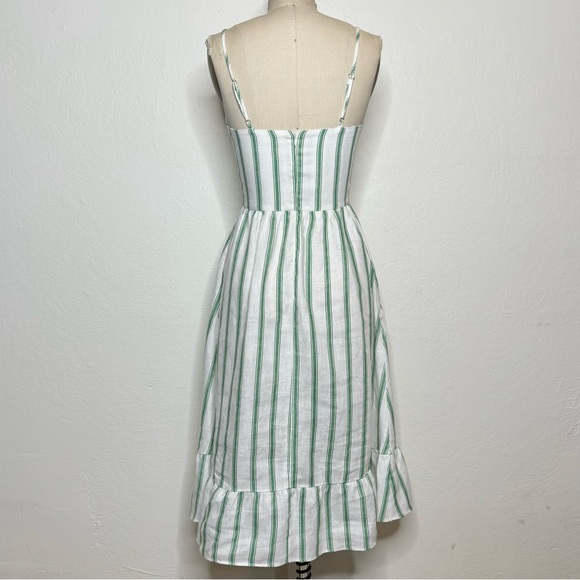 Reformation Eileen Striped Linen Midi Dress Sz 0 - Picture 8 of 10